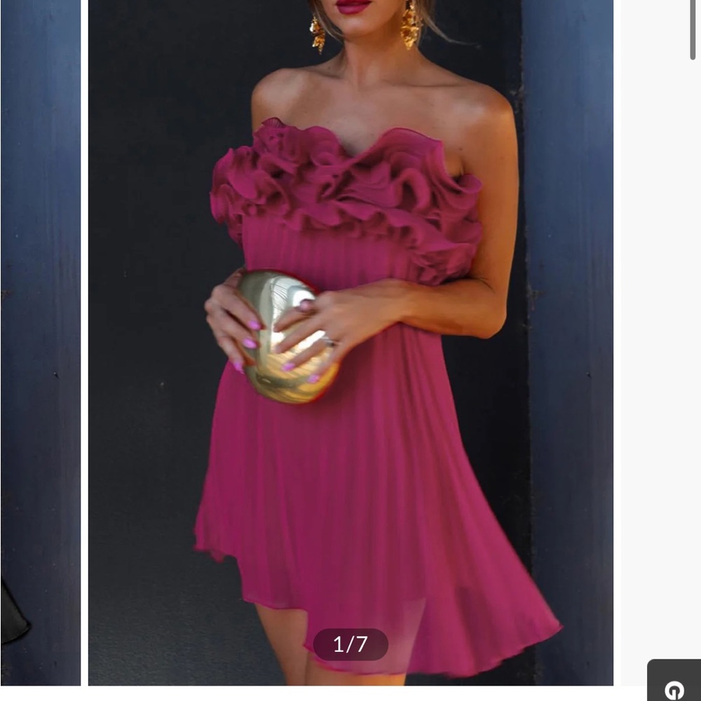 Elegant Pink Ruffle Dress